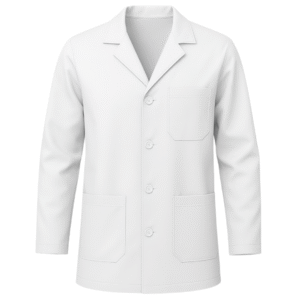Bata de laboratorio blanca con mangas largas para estudiantes