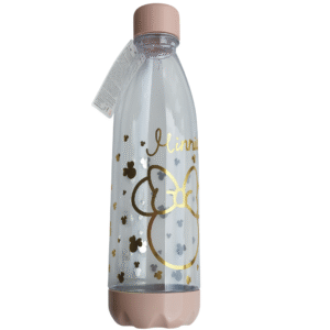 Botella de agua Disney Minnie 1 litro transparente tapa rosa