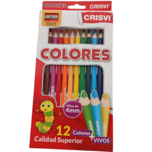 Caja de 12 lápices de colores Crisvi con sacapuntas