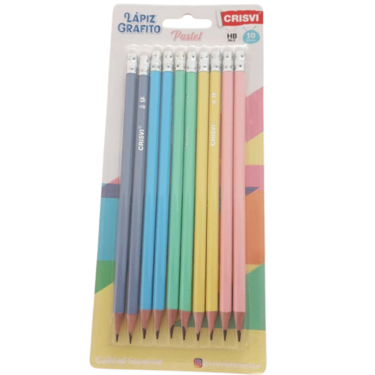 Set de lápices de grafito Crisvi pastel HB 10 unidades