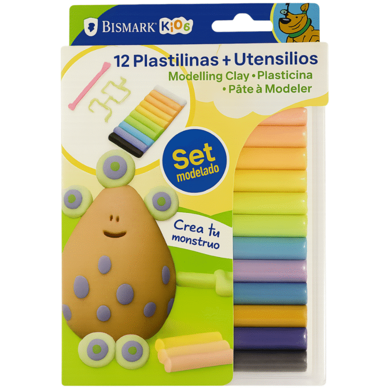 Set de plastilinas + utensilios Bismark Kids (12 piezas)