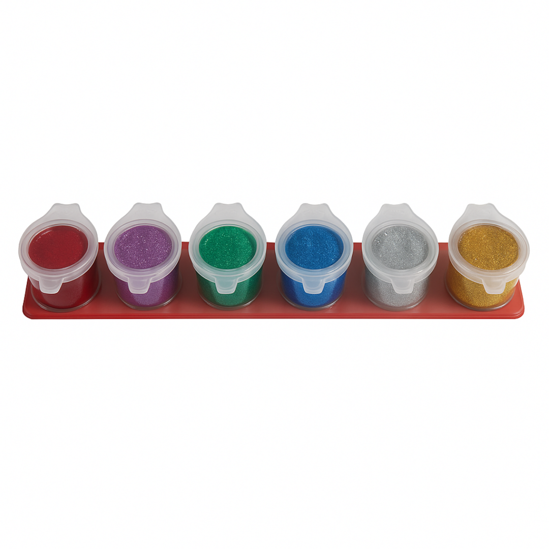Set de témperas escarchadas 6 colores con glitter