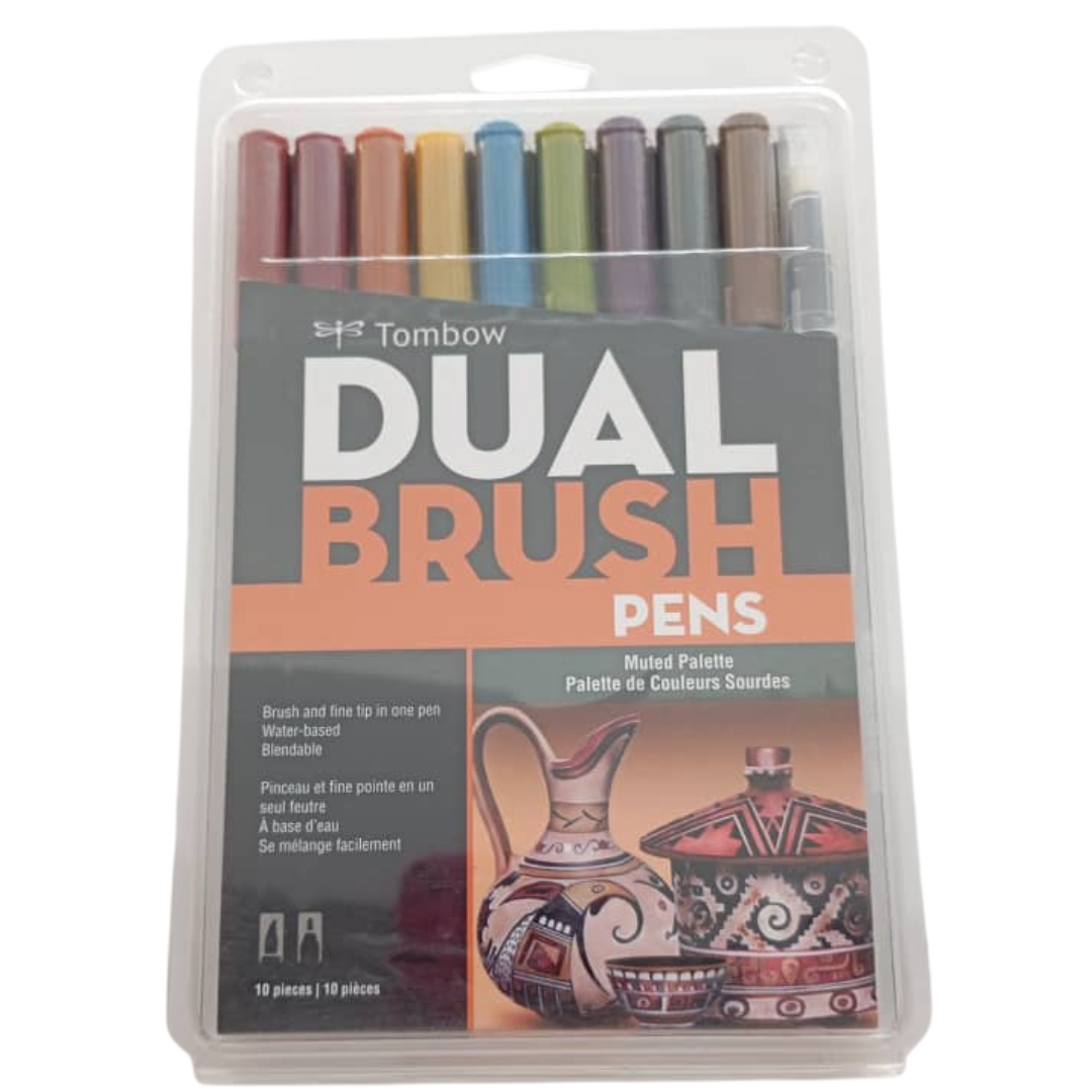 Set Tombow Dual Brush Pens paleta colores apagados 10 unidades