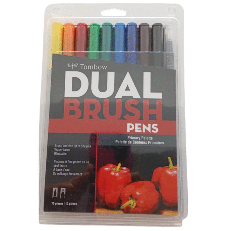 Tombow Dual Brush Pens – Paleta Colores Primarios (10 piezas)