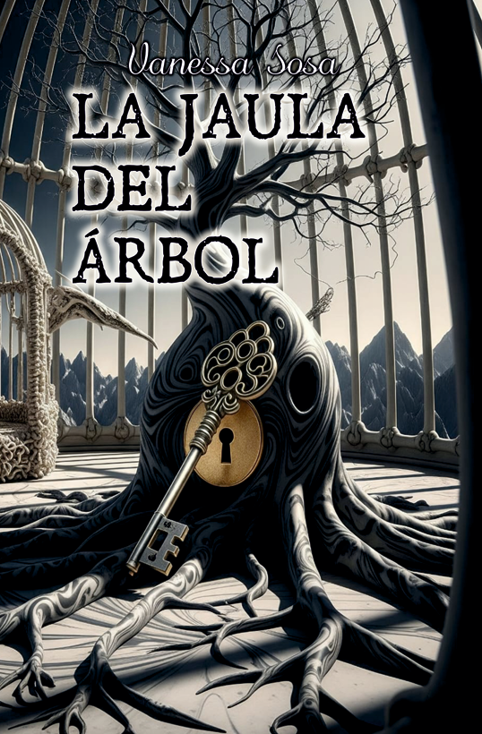 Portada del libro La jaula del árbol de Vanessa Sosa, narrativa poética de fantasía