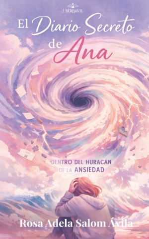 Portada del libro El diario secreto de Ana, mostrando un patrón elegante de hojas estilizadas en blanco y negro
