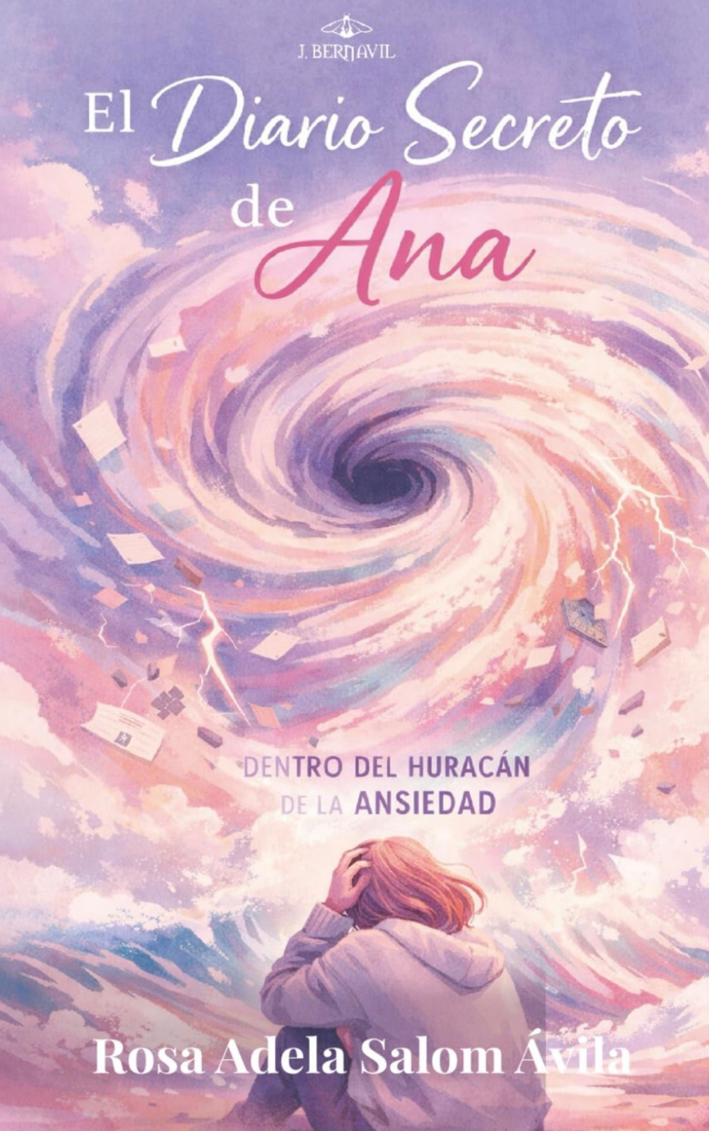 Portada del libro El diario secreto de Ana, mostrando un patrón elegante de hojas estilizadas en blanco y negro