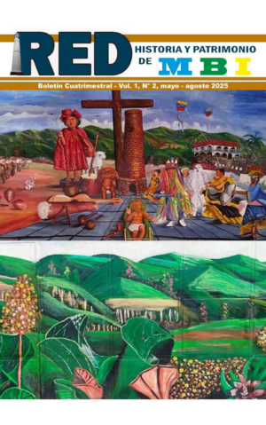 Collage de dos obras murales del pintor Pedro Palacios, mostrando las piezas Tradiciones y patrimonio, y Flora del Pittier.