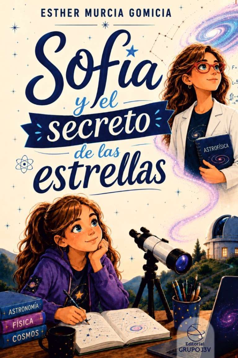 Portada del cuento infantil Sofía y el secreto de las estrellas, de Esther Murcia Comicia